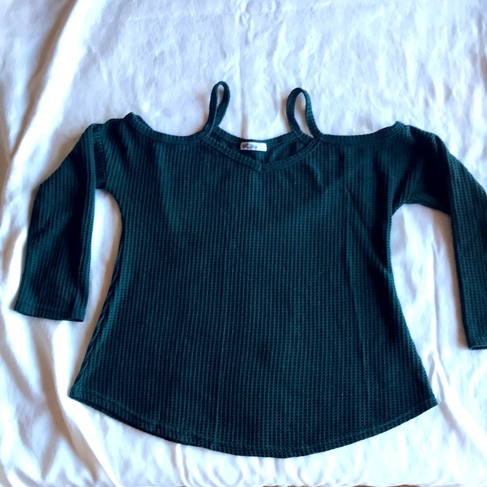 Women’s Styleword 3/4 sleeve blouse with shoulder cut outs.